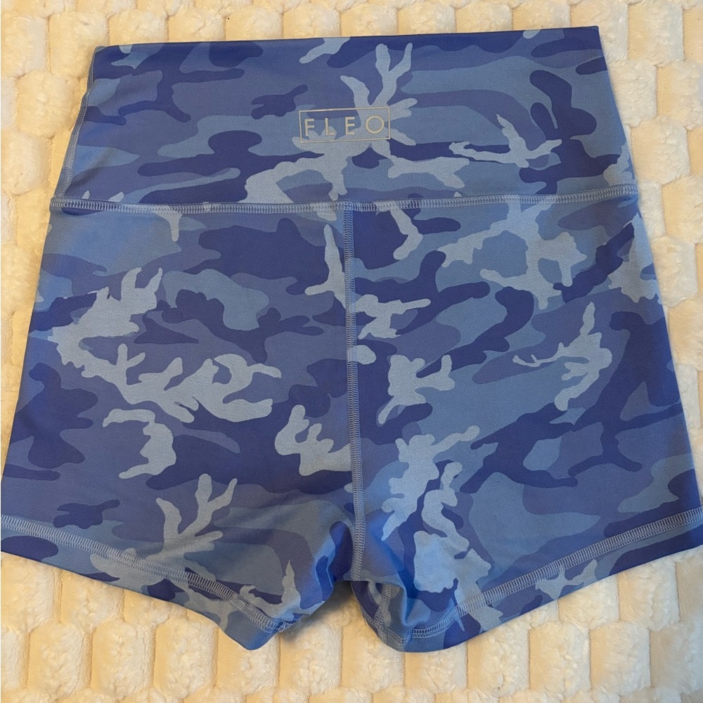 Fleo Women's Athletic Blue Camo Shorts